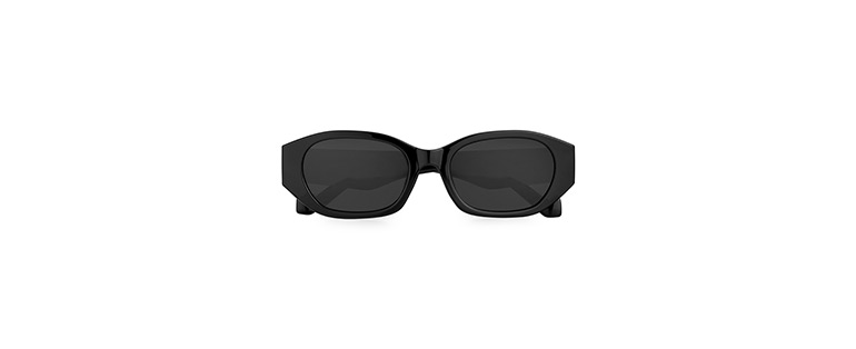 Modelo de óculos de sol retangular preto, ideal para fazer seu óculos revoada
