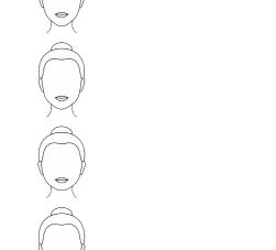 Card ilustrativo com silhuetas dos 4 formatos de rosto em fundo branco — guia visual Kessy para escolha de armação.